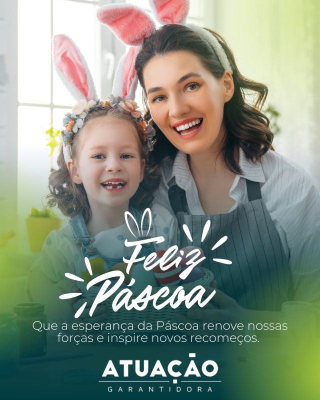 A equipe da ATUAÇÃO deseja a todos uma Páscoa repleta de paz, união e renovação! 

Que esta data especial fortaleça nossos laços e nos lembre da importância de cuidar do próximo — dentro e fora dos muros do condomínio.

Feliz Páscoa! 💛🐰
#FelizPáscoa #Renovação #Esperança