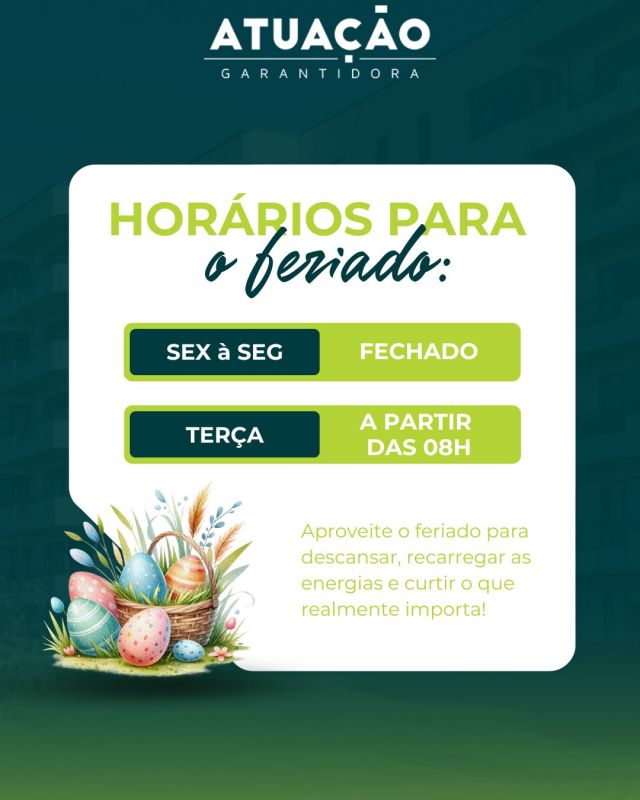 🗓️ Informamos que, devido ao feriado, nosso horário de atendimento estará alterado.
Agradecemos a compreensão e desejamos a todos um ótimo feriado! ✨